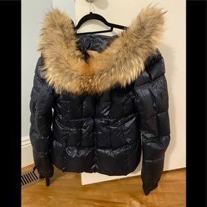 SAM.
Blake Fur-Trim Short Down Coat MIDNIGHT BLUE